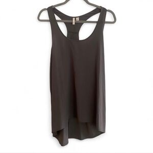 Y2K FRENCHI GRAY SCOOP NECK RACERBACK TANK TOP SIZE LARGE LIGHTWEIGHT MINIMALIST